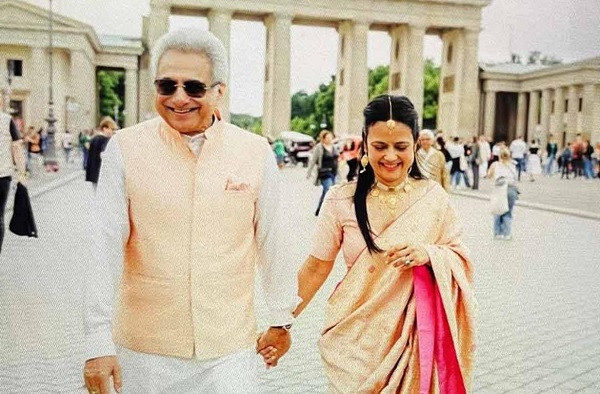 Mahua Moitra with her husband, Pinaki Misra, in Germany