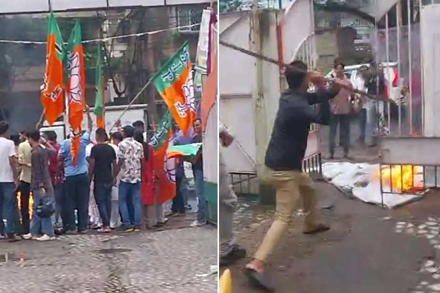 Vandalism at the Bidhan Bhawan
