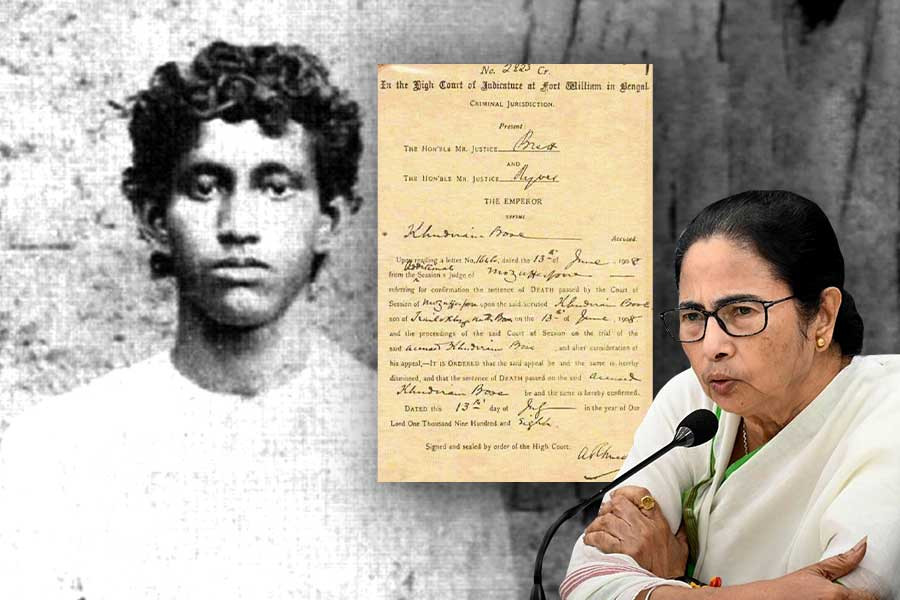 Chief Minister holds the document of Khudiram Bose's historic death sentence
