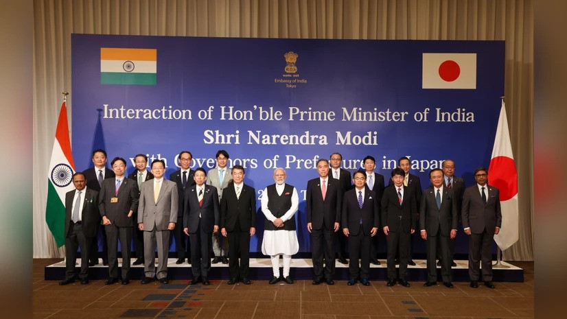 Prime Minister Narendra Modi meets with governors of 16 Japanese prefectures in Tokyo