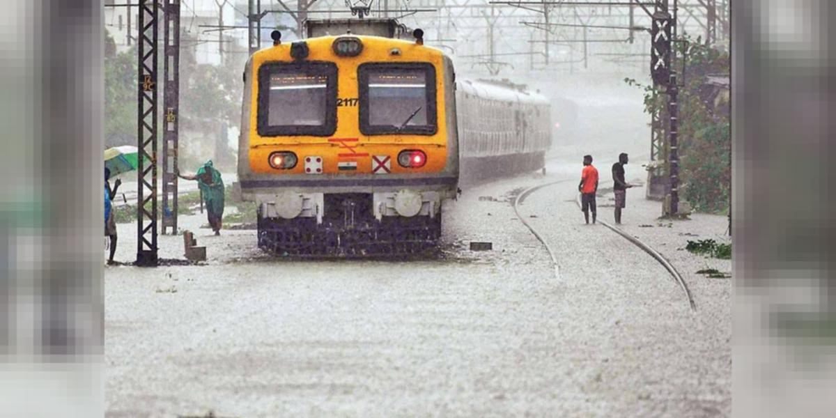 Waterlogging on railway tracks disrupts train services