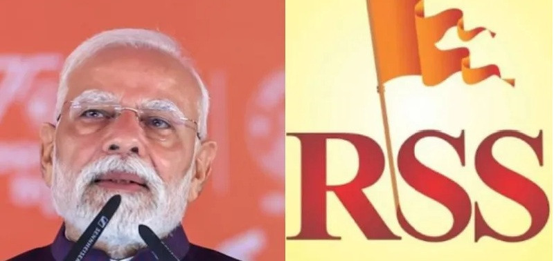 PM Modi and rss (symbolic picture)