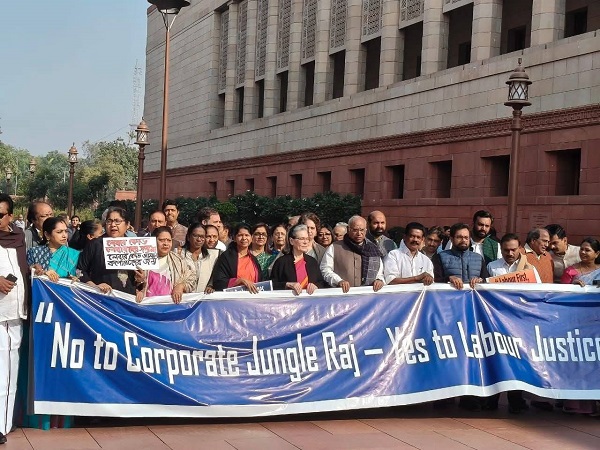 CPI(M), INDIA MPs Protest Labour Codes